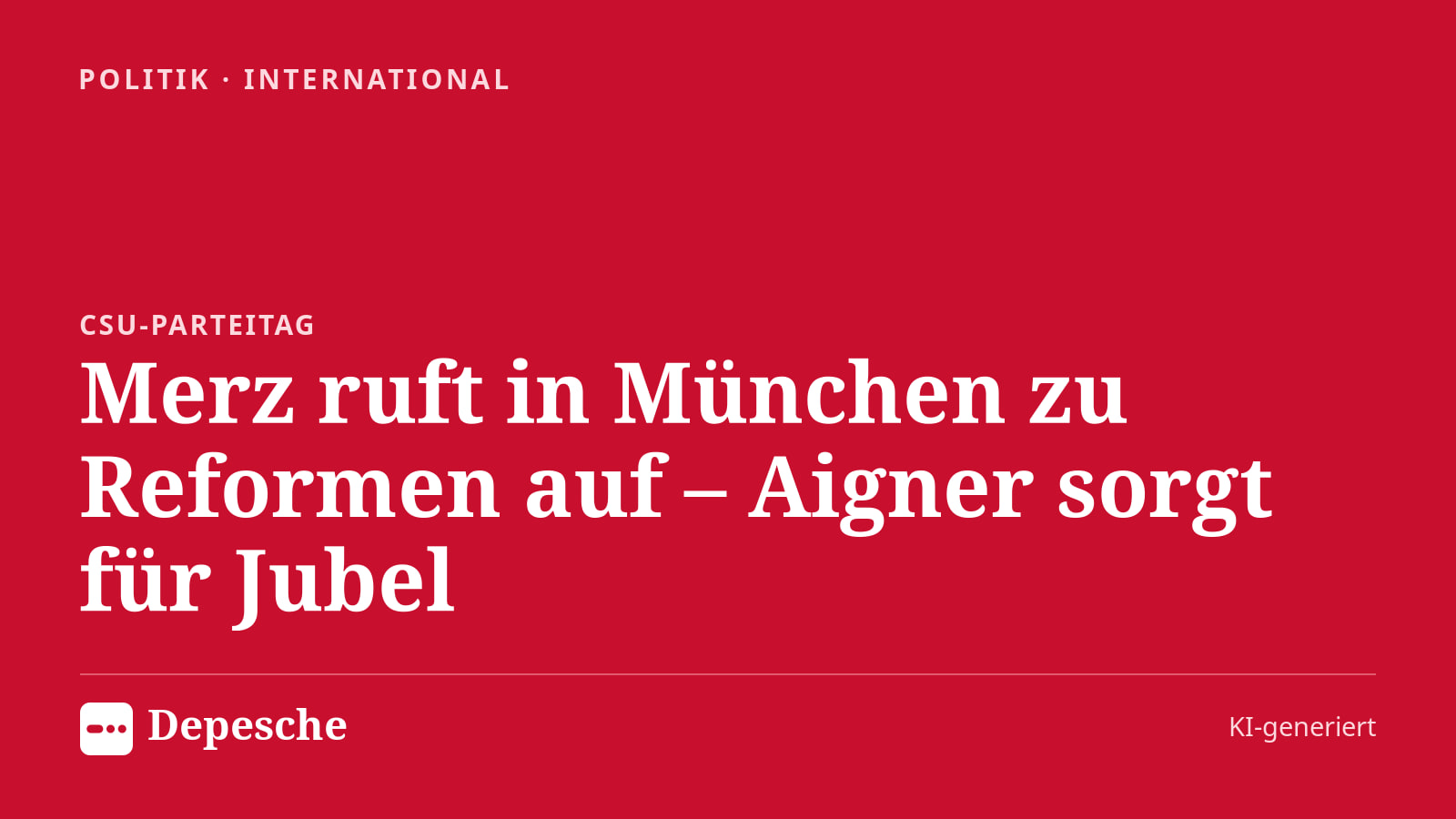 Politik: Merz ruft in München zu Reformen auf – Aigner sorgt für Jubel