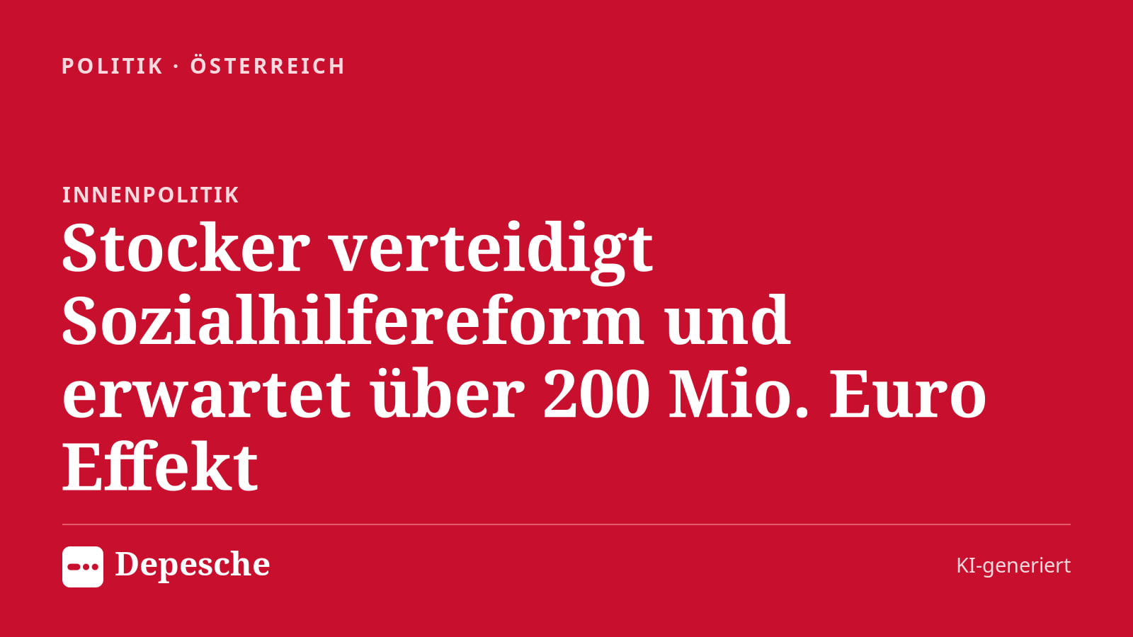 Politik: Stocker verteidigt Sozialhilfereform und erwartet über 200 Mio. Euro Effekt