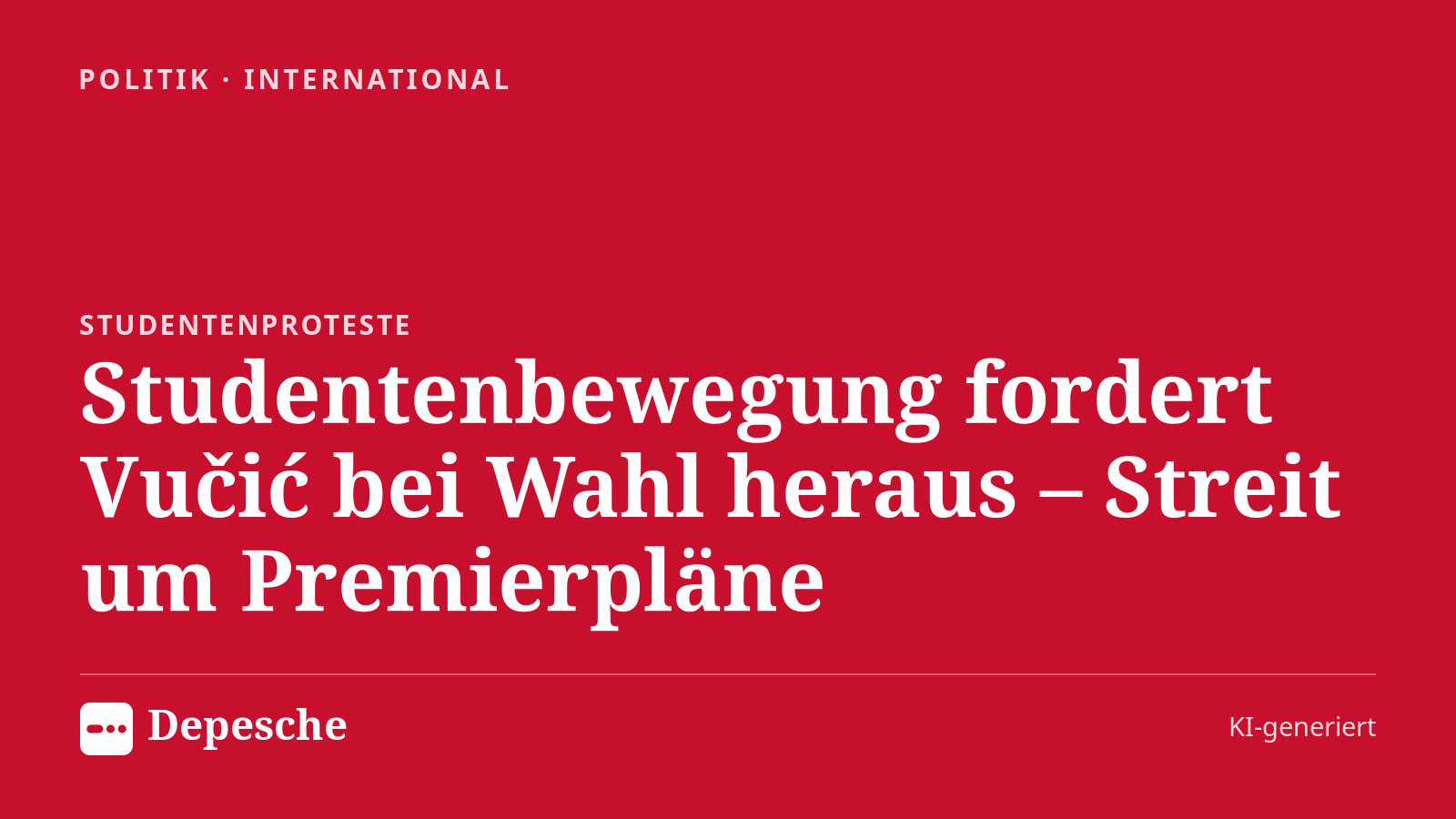 Politik: Studentenbewegung fordert Vučić bei Wahl heraus – Streit um Premierpläne