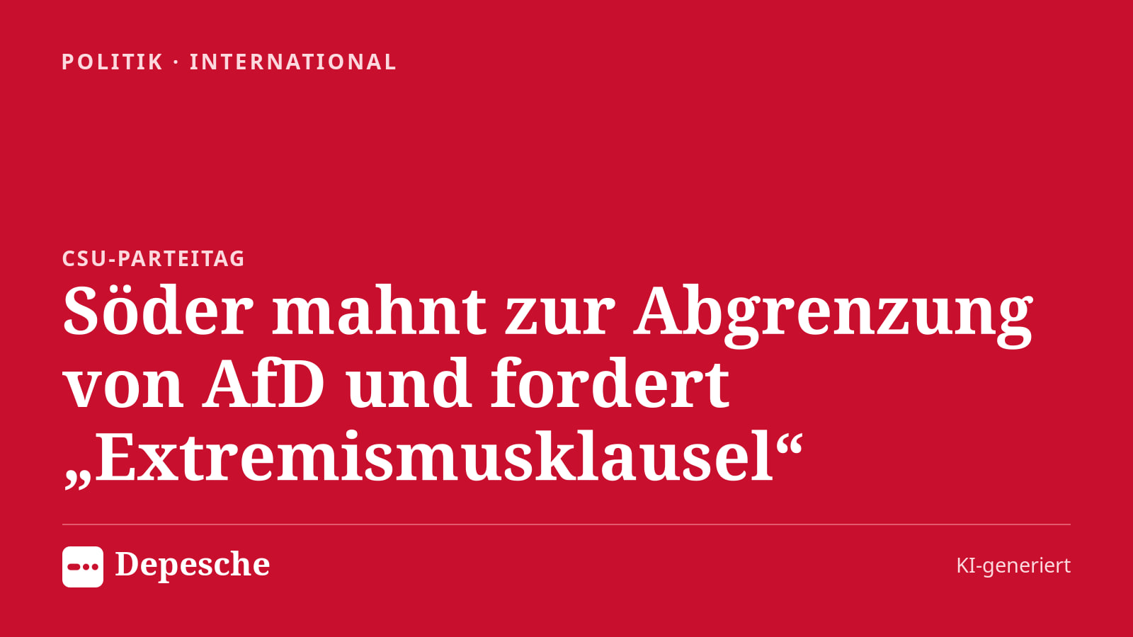 Politik: Söder mahnt zur Abgrenzung von AfD und fordert „Extremismusklausel“