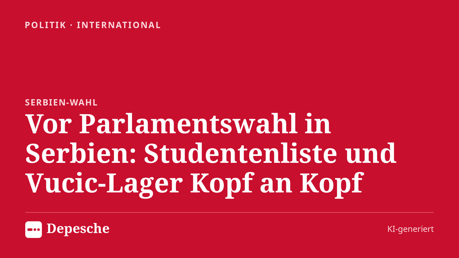 Politik: Vor Parlamentswahl in Serbien: Studentenliste und Vucic-Lager Kopf an Kopf