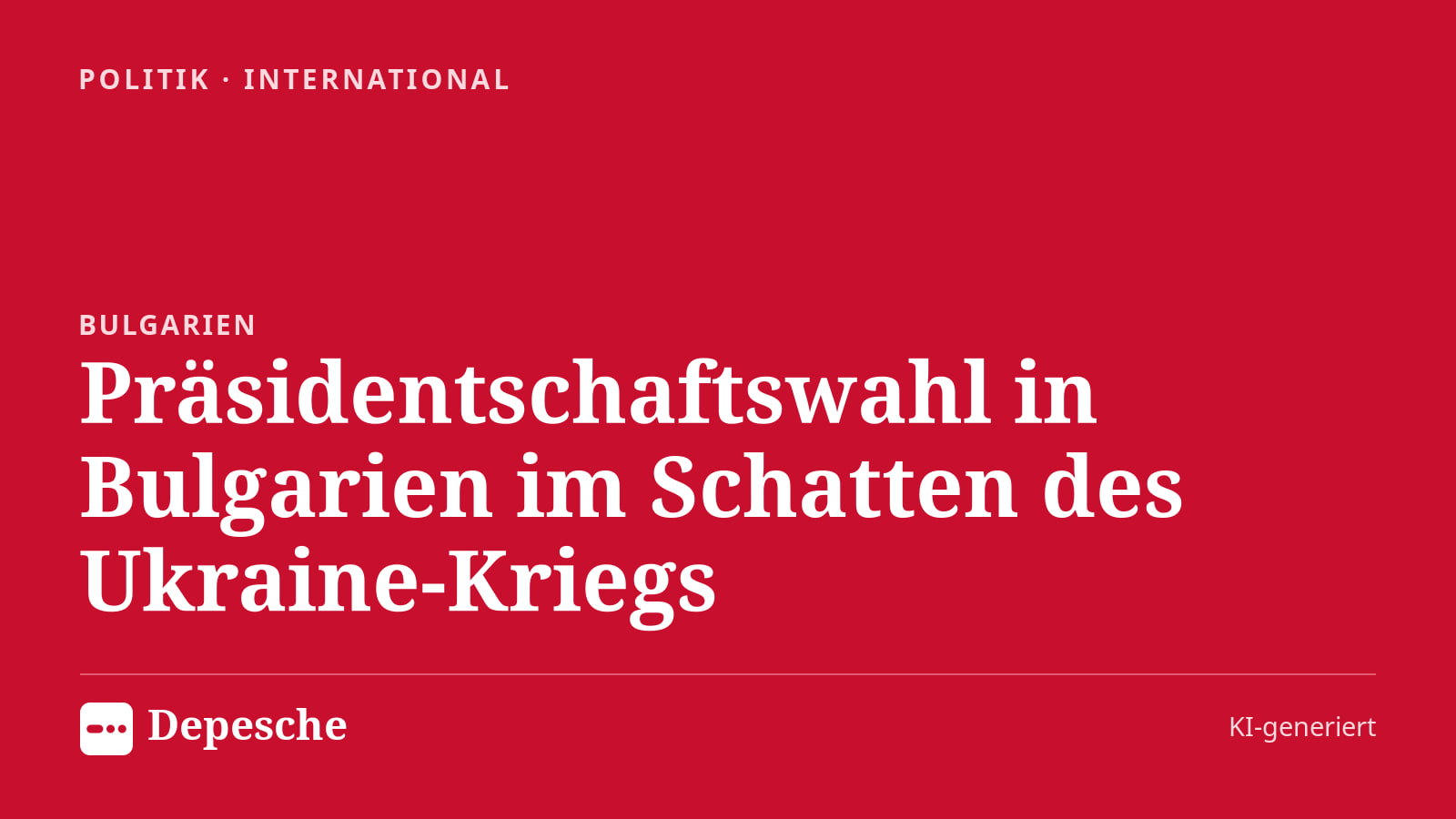 Politik: Präsidentschaftswahl in Bulgarien im Schatten des Ukraine-Kriegs