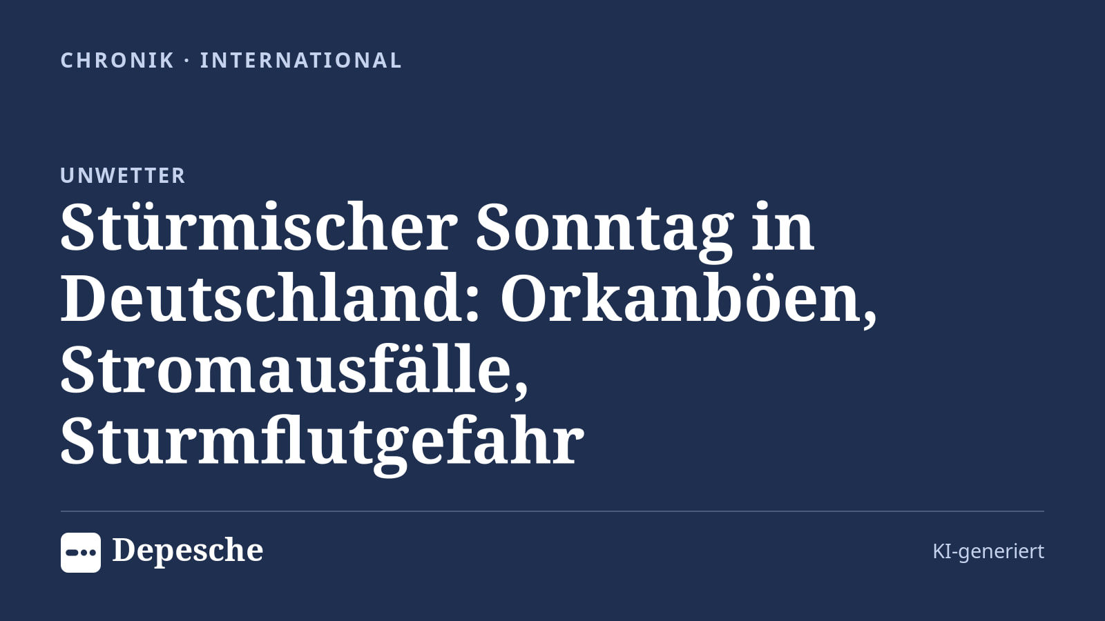 Chronik: Stürmischer Sonntag in Deutschland: Orkanböen, Stromausfälle, Sturmflutgefahr