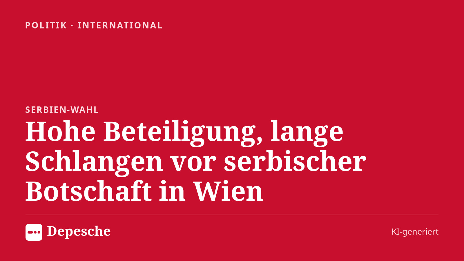 Politik: Hohe Beteiligung, lange Schlangen vor serbischer Botschaft in Wien