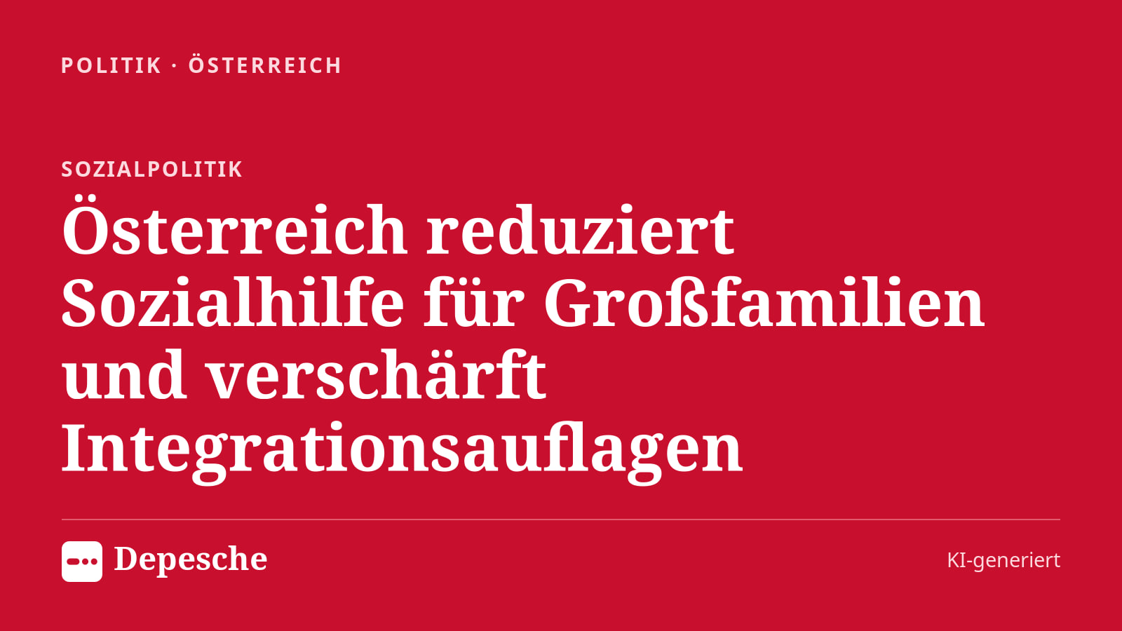 Politik: Österreich reduziert Sozialhilfe für Großfamilien und verschärft Integrationsauflagen