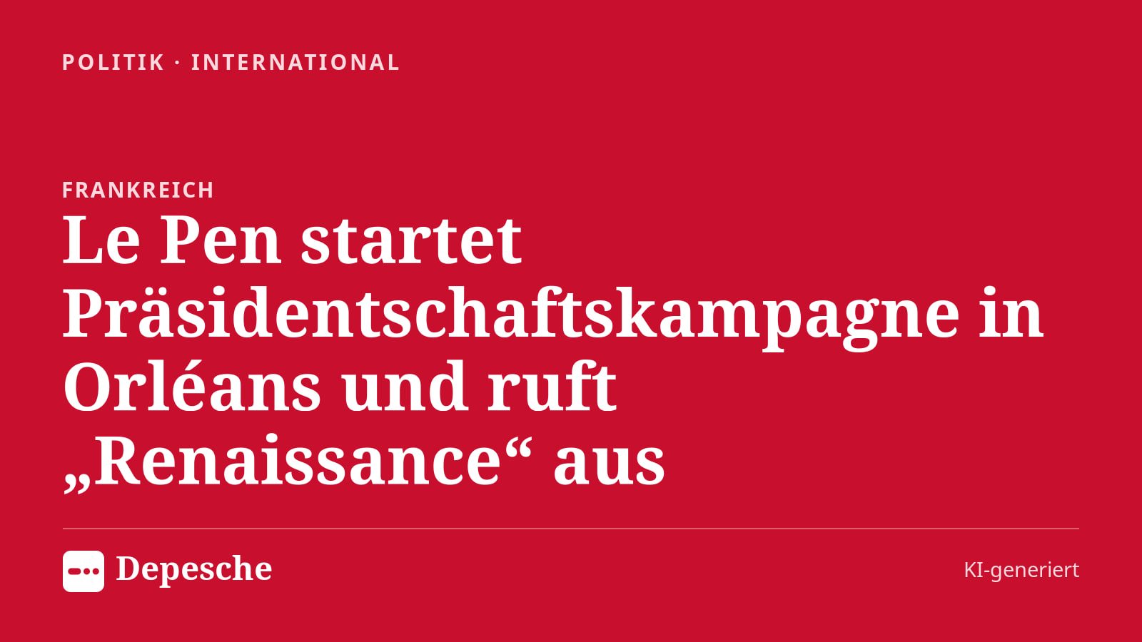 Politik: Le Pen startet Präsidentschaftskampagne in Orléans und ruft „Renaissance“ aus