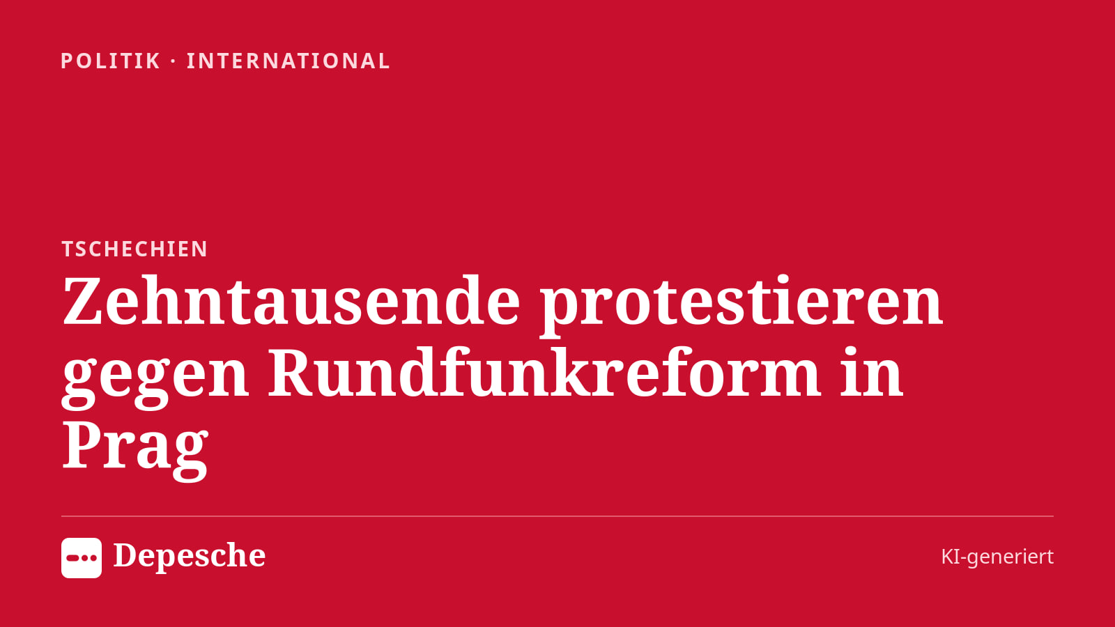 Politik: Zehntausende protestieren gegen Rundfunkreform in Prag