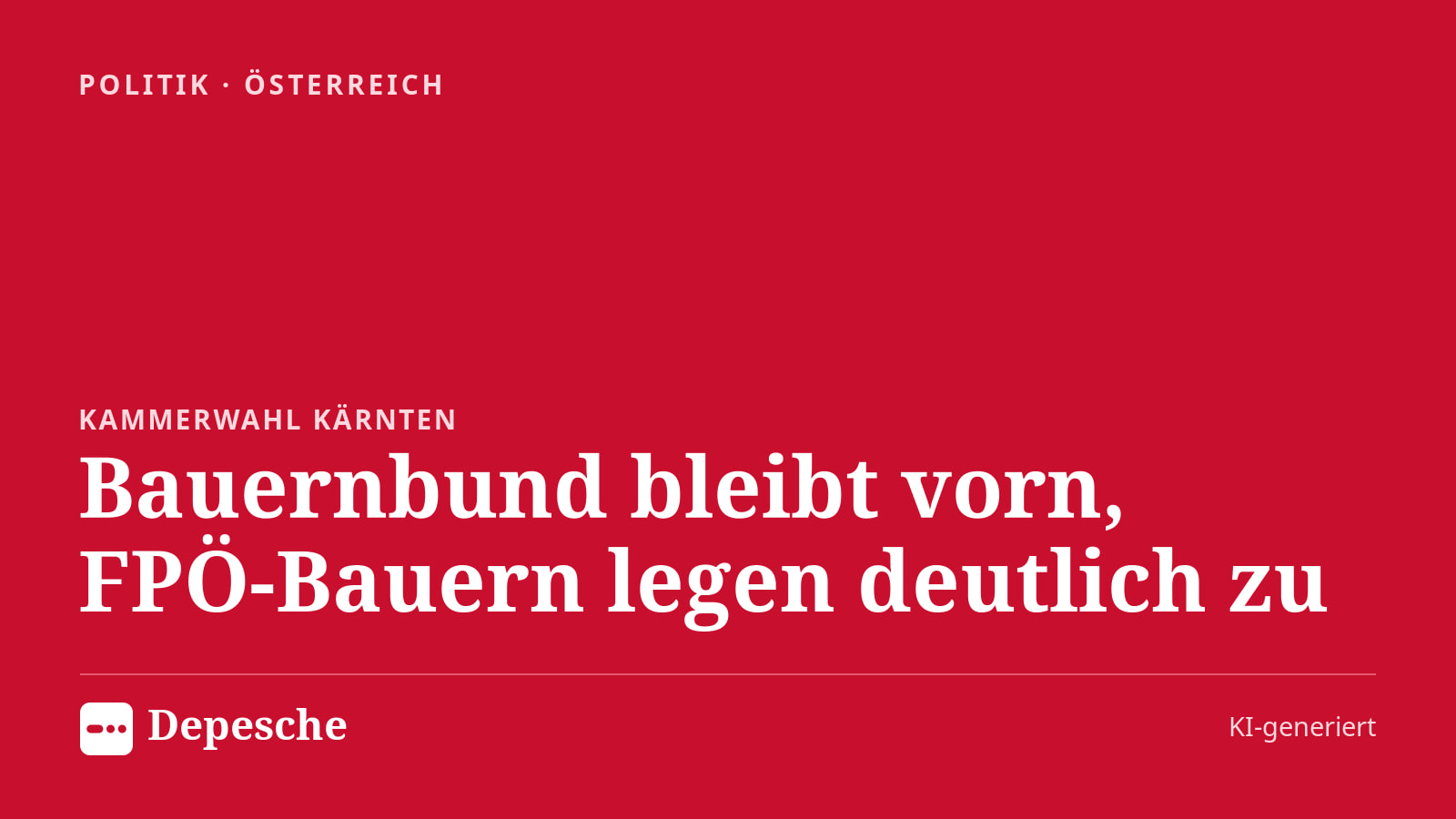Politik: Bauernbund bleibt vorn, FPÖ‑Bauern legen deutlich zu