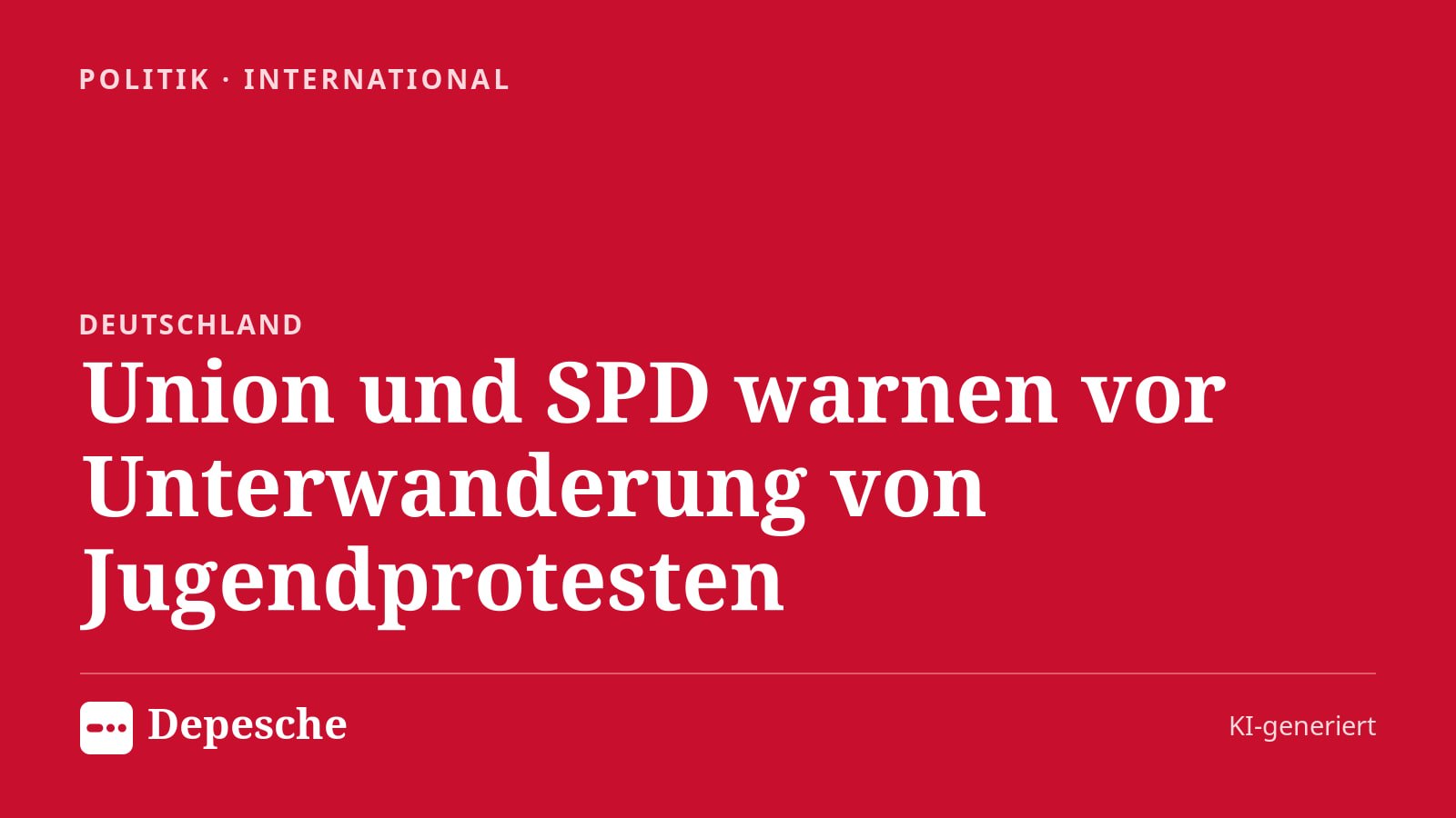 Politik: Union und SPD warnen vor Unterwanderung von Jugendprotesten