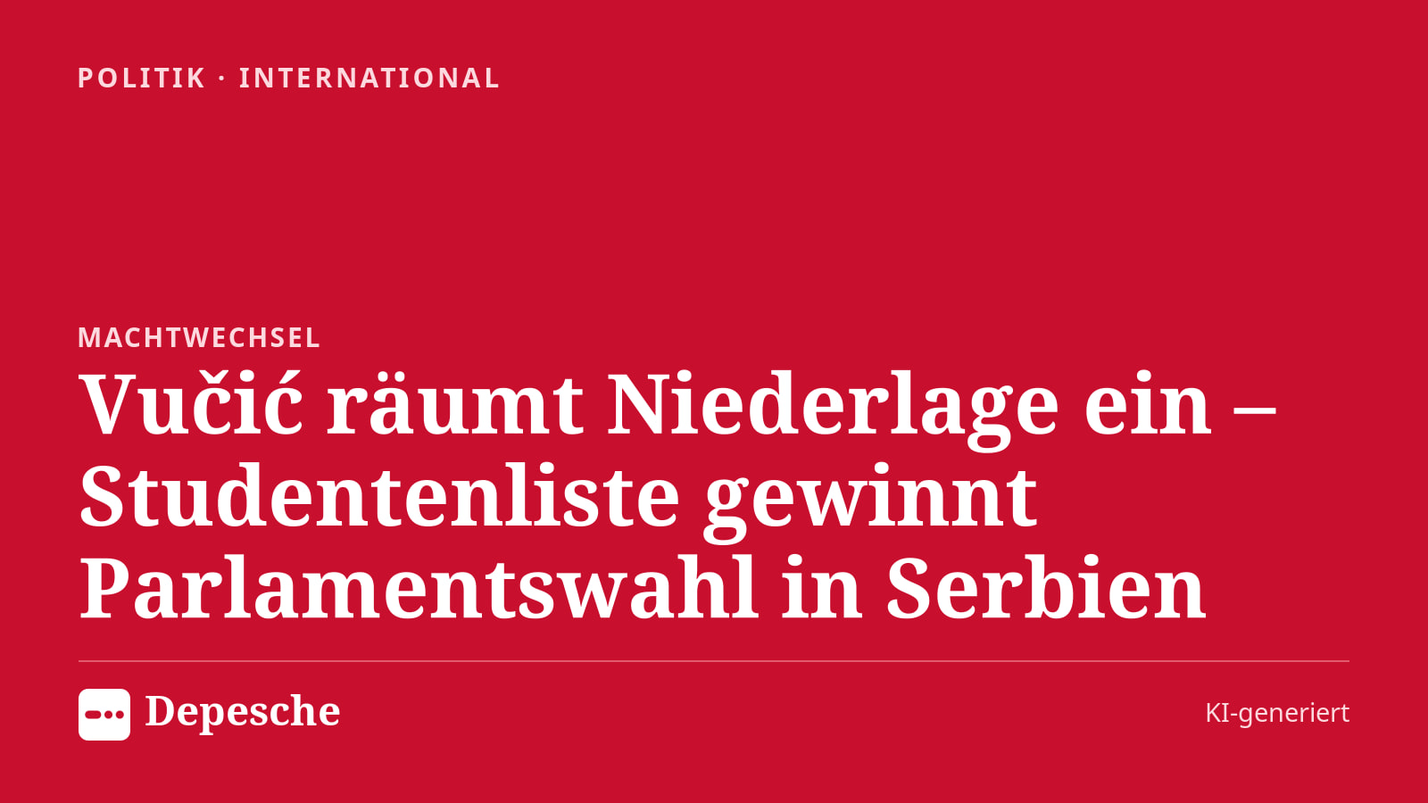 Politik: Vučić räumt Niederlage ein – Studentenliste gewinnt Parlamentswahl in Serbien