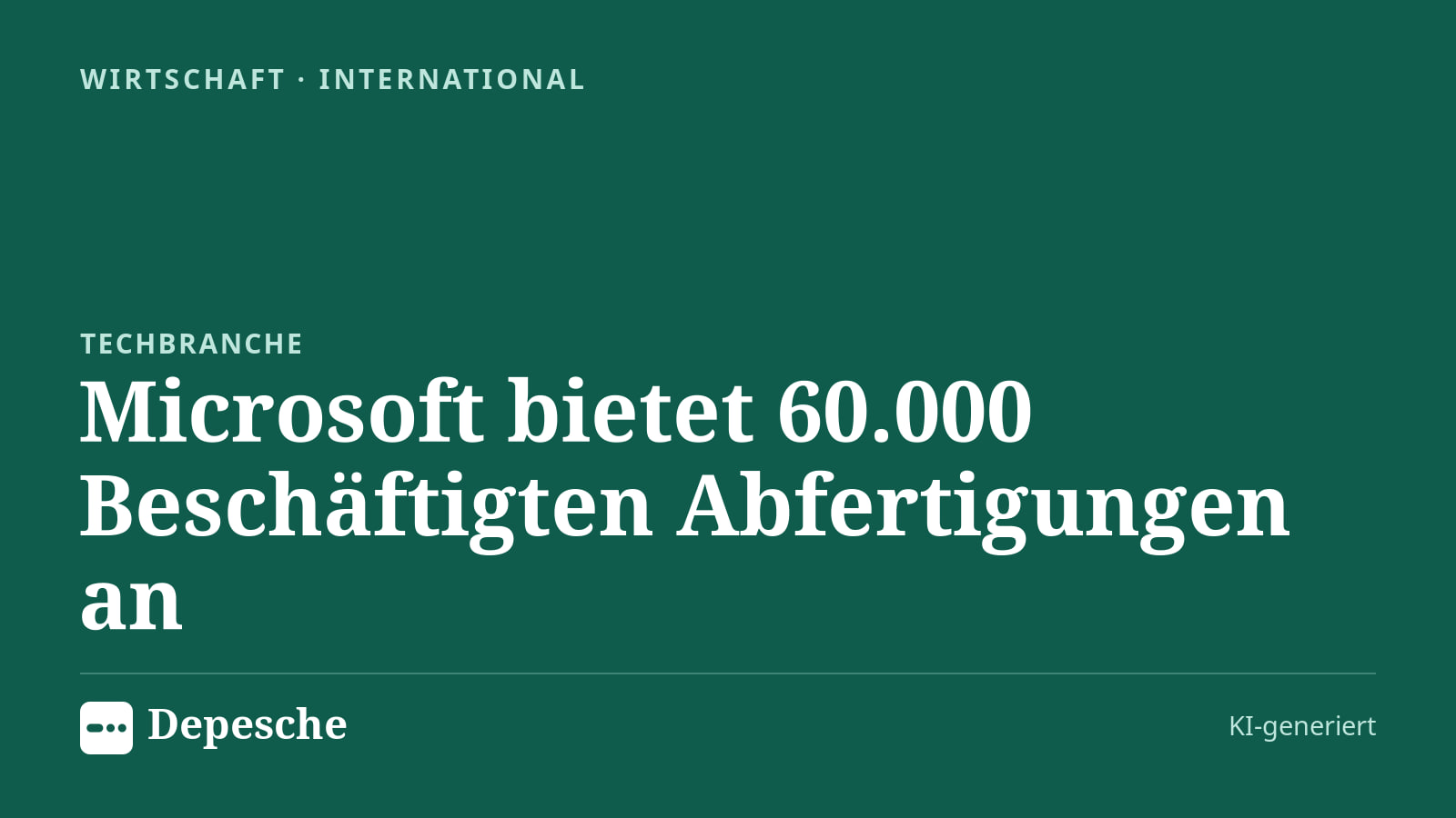 Wirtschaft: Microsoft bietet 60.000 Beschäftigten Abfertigungen an