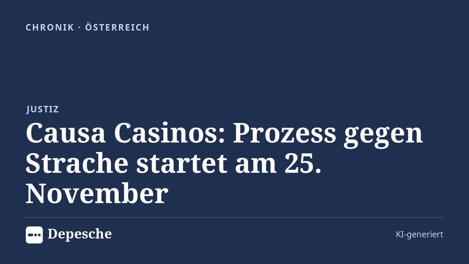 Chronik: Causa Casinos: Prozess gegen Strache startet am 25. November