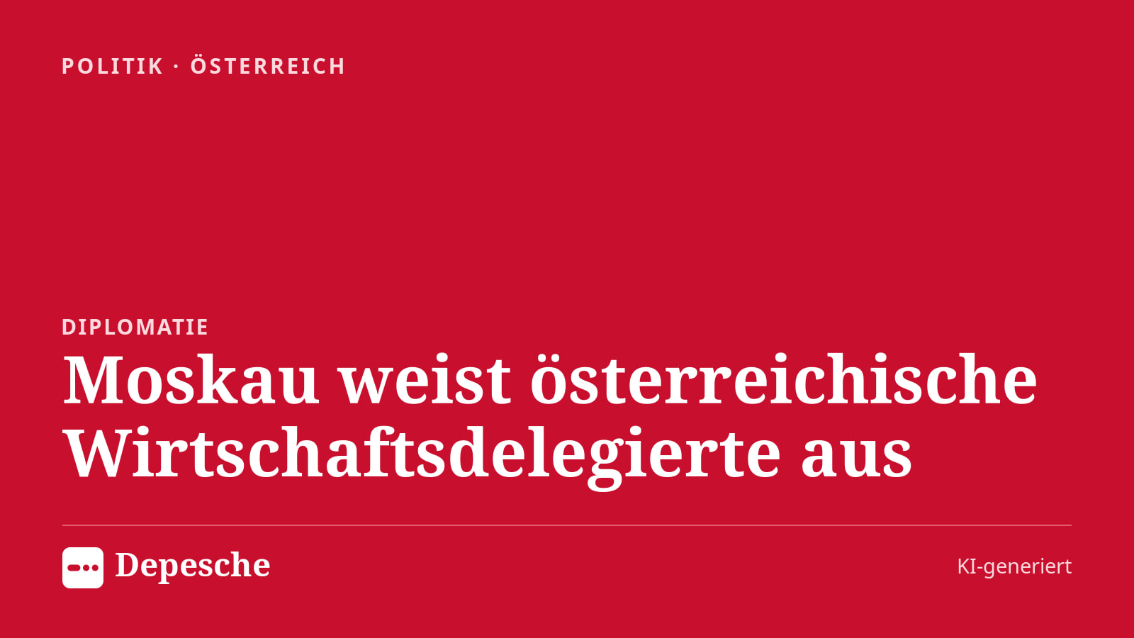 Politik: Moskau weist österreichische Wirtschaftsdelegierte aus
