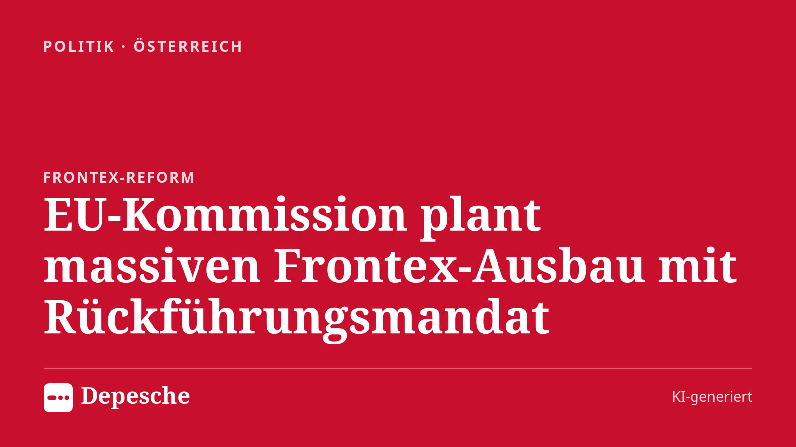 Politik: EU-Kommission plant massiven Frontex-Ausbau mit Rückführungsmandat