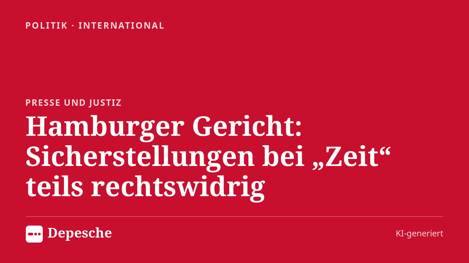 Politik: Hamburger Gericht: Sicherstellungen bei „Zeit“ teils rechtswidrig