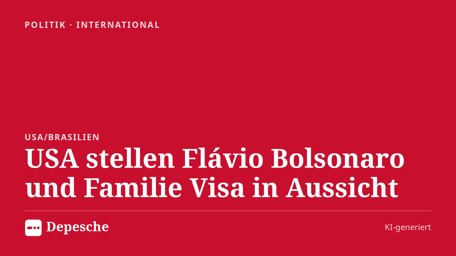 Politik: USA stellen Flávio Bolsonaro und Familie Visa in Aussicht