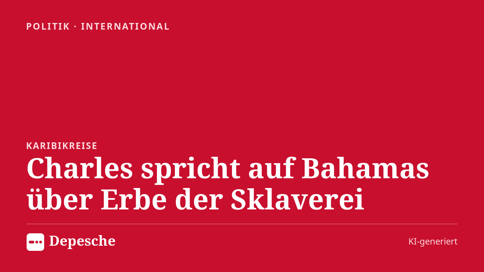 Politik: Charles spricht auf Bahamas über Erbe der Sklaverei