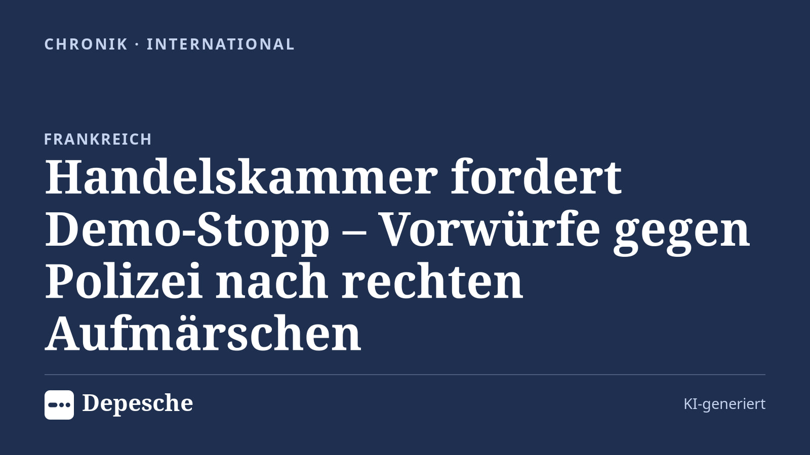 Chronik: Handelskammer fordert Demo‑Stopp – Vorwürfe gegen Polizei nach rechten Aufmärschen