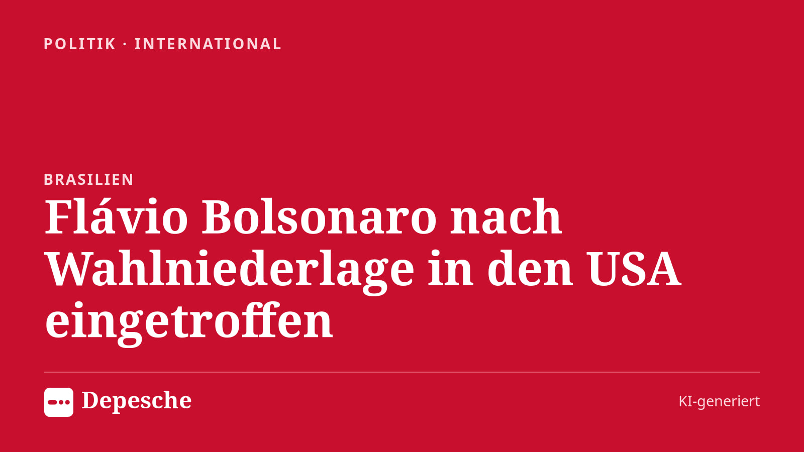 Politik: Flávio Bolsonaro nach Wahlniederlage in den USA eingetroffen