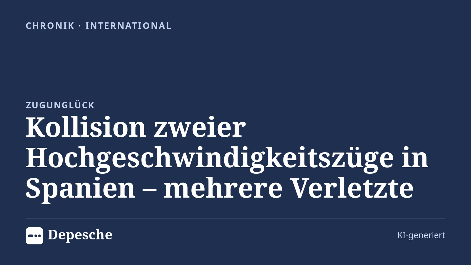 Chronik: Kollision zweier Hochgeschwindigkeitszüge in Spanien – mehrere Verletzte