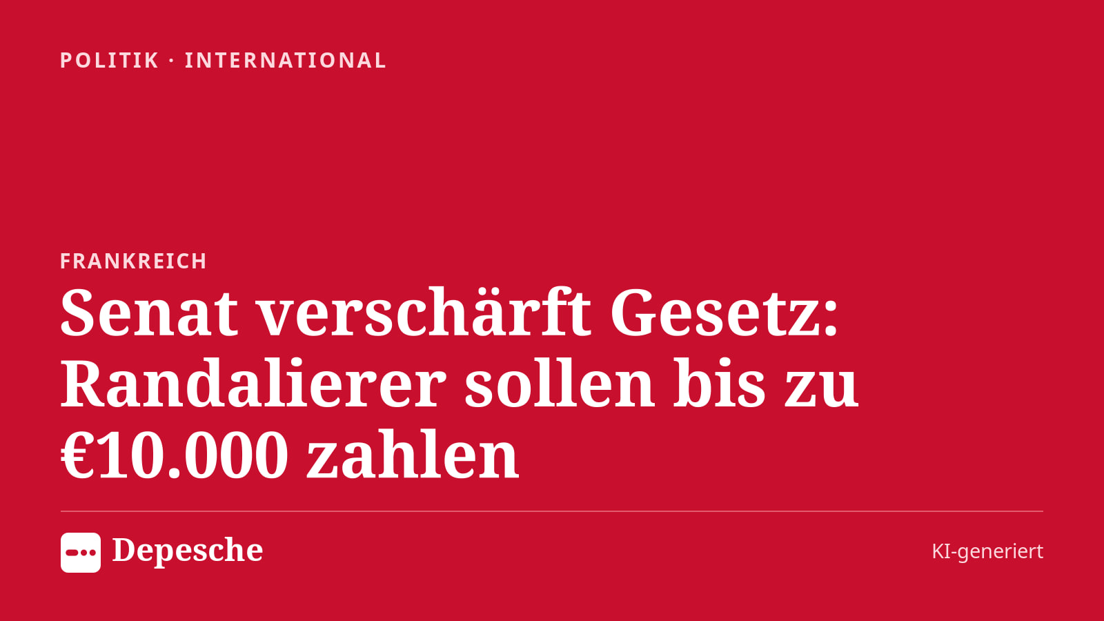 Politik: Senat verschärft Gesetz: Randalierer sollen bis zu €10.000 zahlen