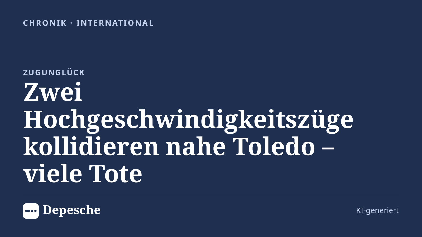Chronik: Zwei Hochgeschwindigkeitszüge kollidieren nahe Toledo – viele Tote