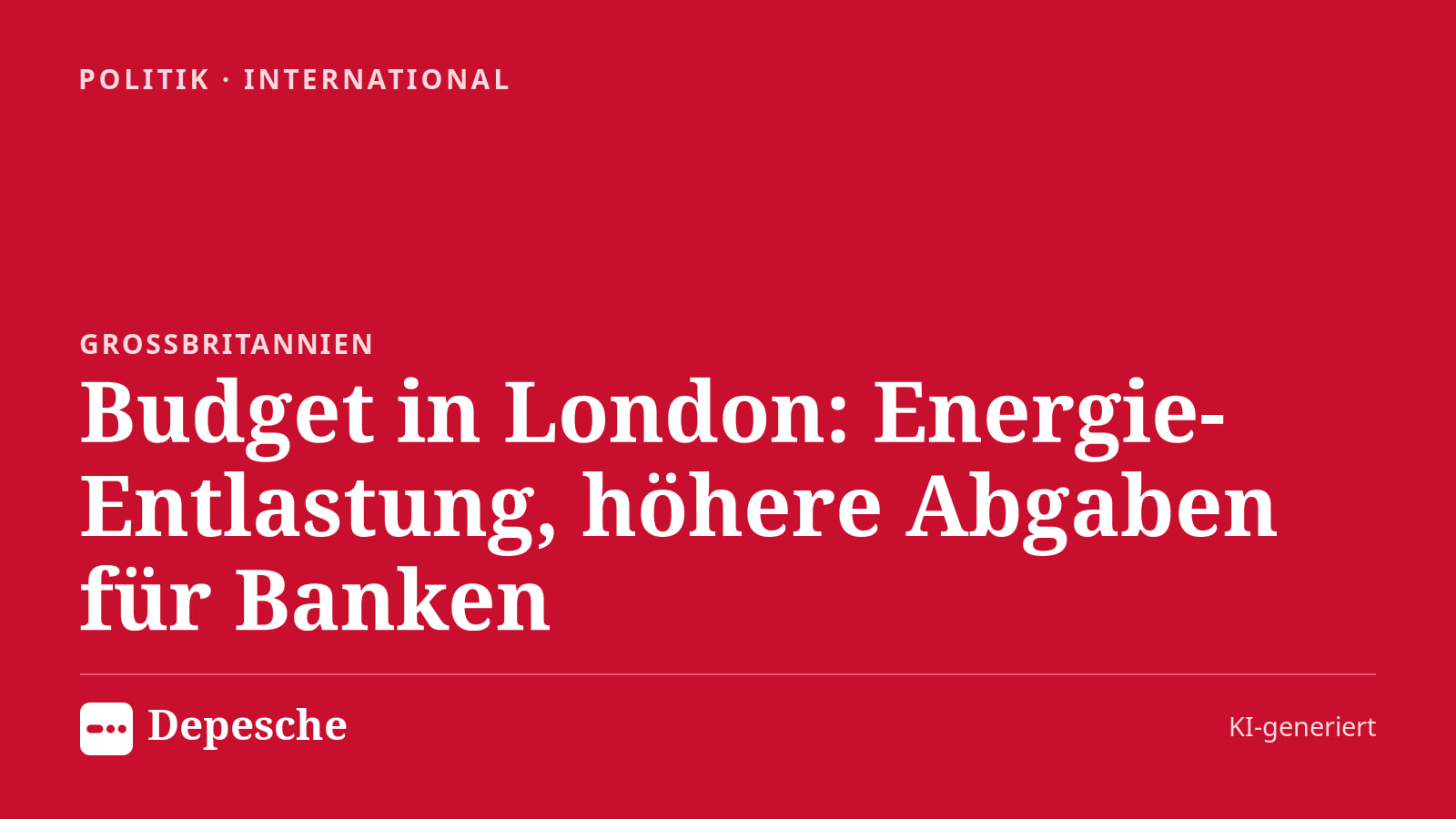 Politik: Budget in London: Energie-Entlastung, höhere Abgaben für Banken