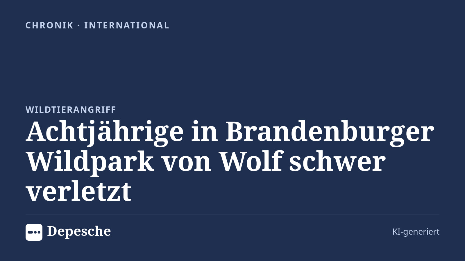Chronik: Achtjährige in Brandenburger Wildpark von Wolf schwer verletzt