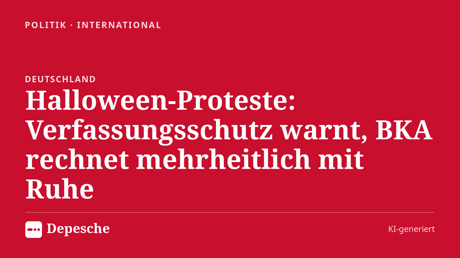 Politik: Halloween-Proteste: Verfassungsschutz warnt, BKA rechnet mehrheitlich mit Ruhe