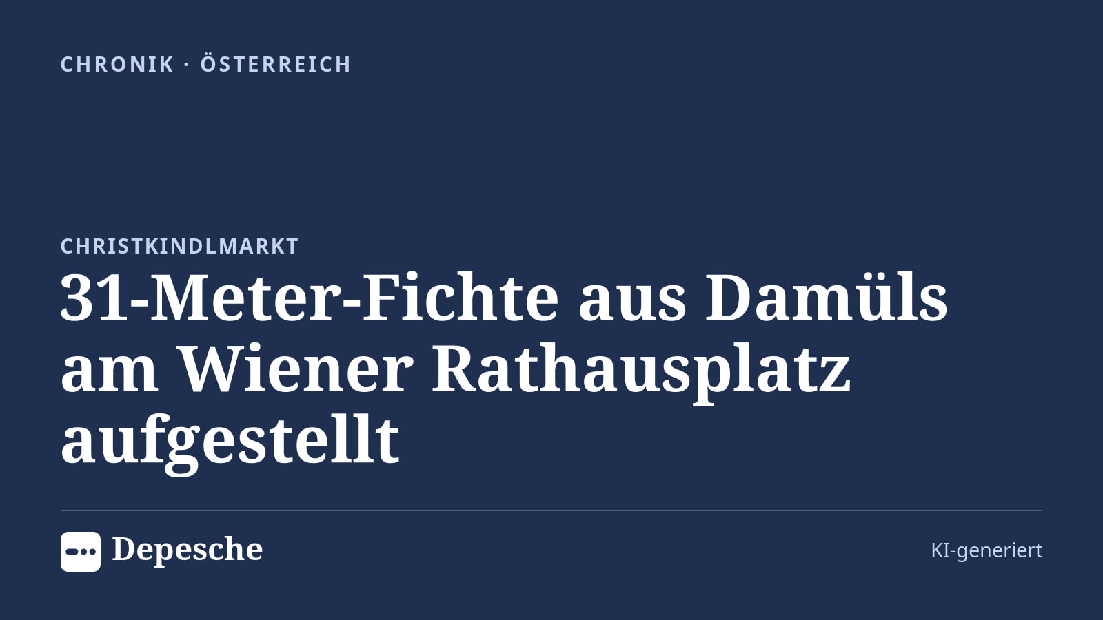 Chronik: 31-Meter-Fichte aus Damüls am Wiener Rathausplatz aufgestellt