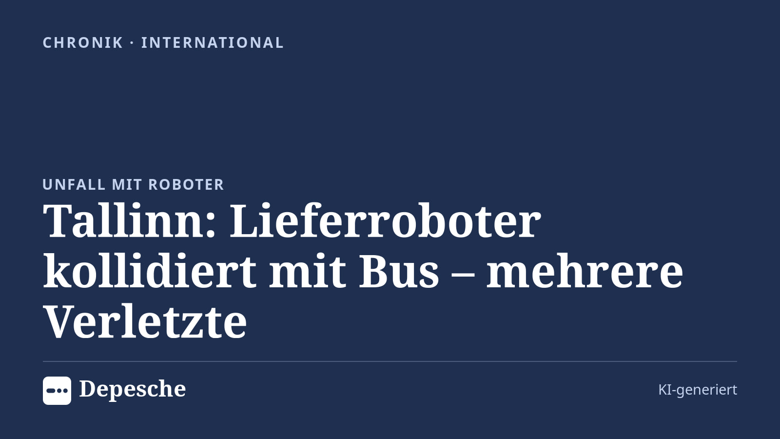 Chronik: Tallinn: Lieferroboter kollidiert mit Bus – mehrere Verletzte