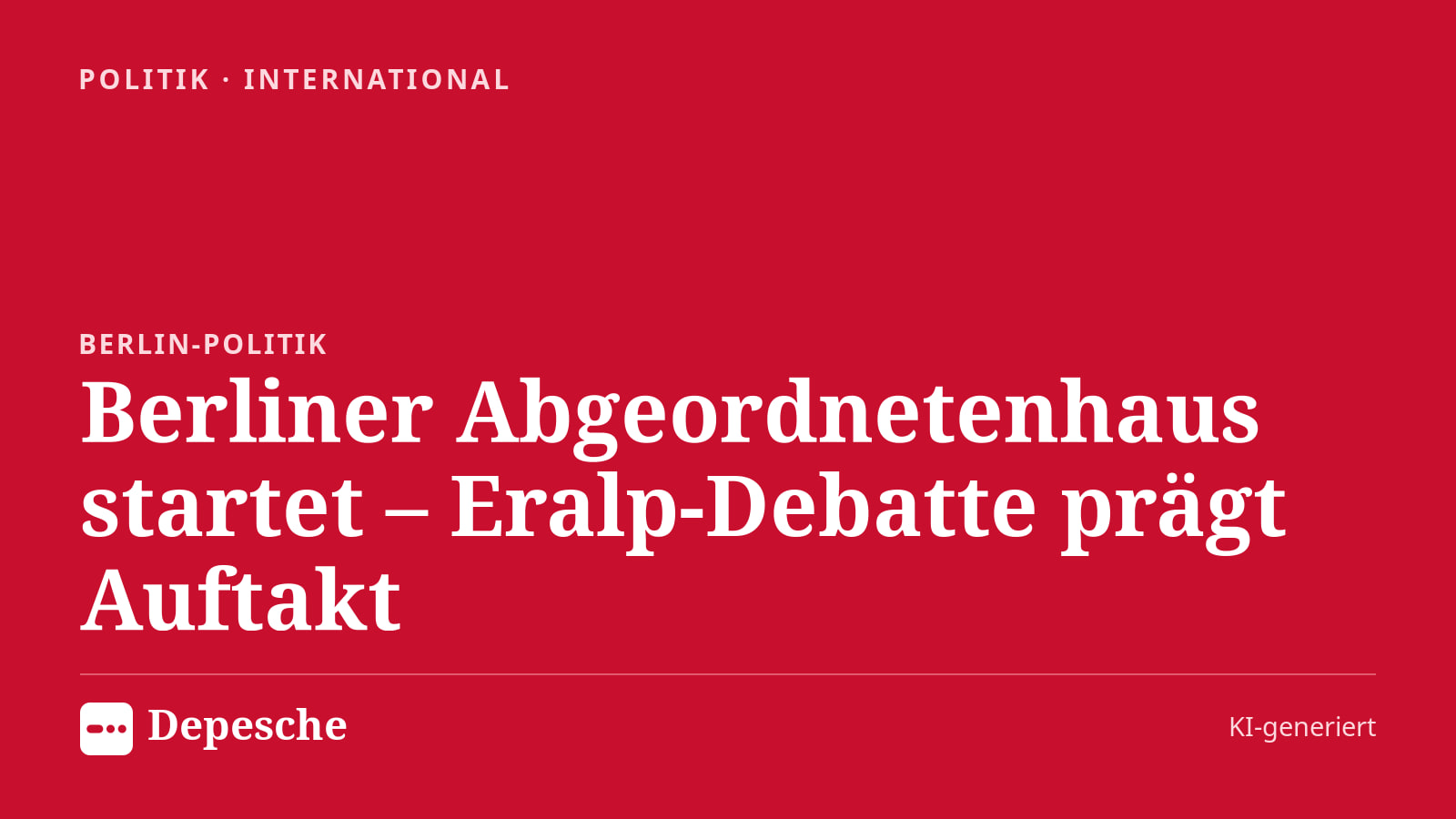 Politik: Berliner Abgeordnetenhaus startet – Eralp-Debatte prägt Auftakt