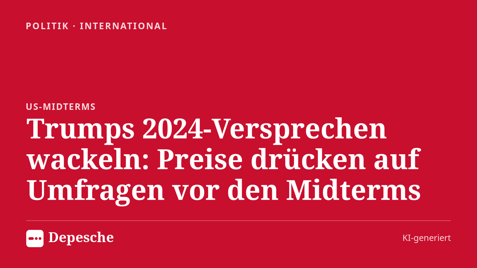 Politik: Trumps 2024‑Versprechen wackeln: Preise drücken auf Umfragen vor den Midterms