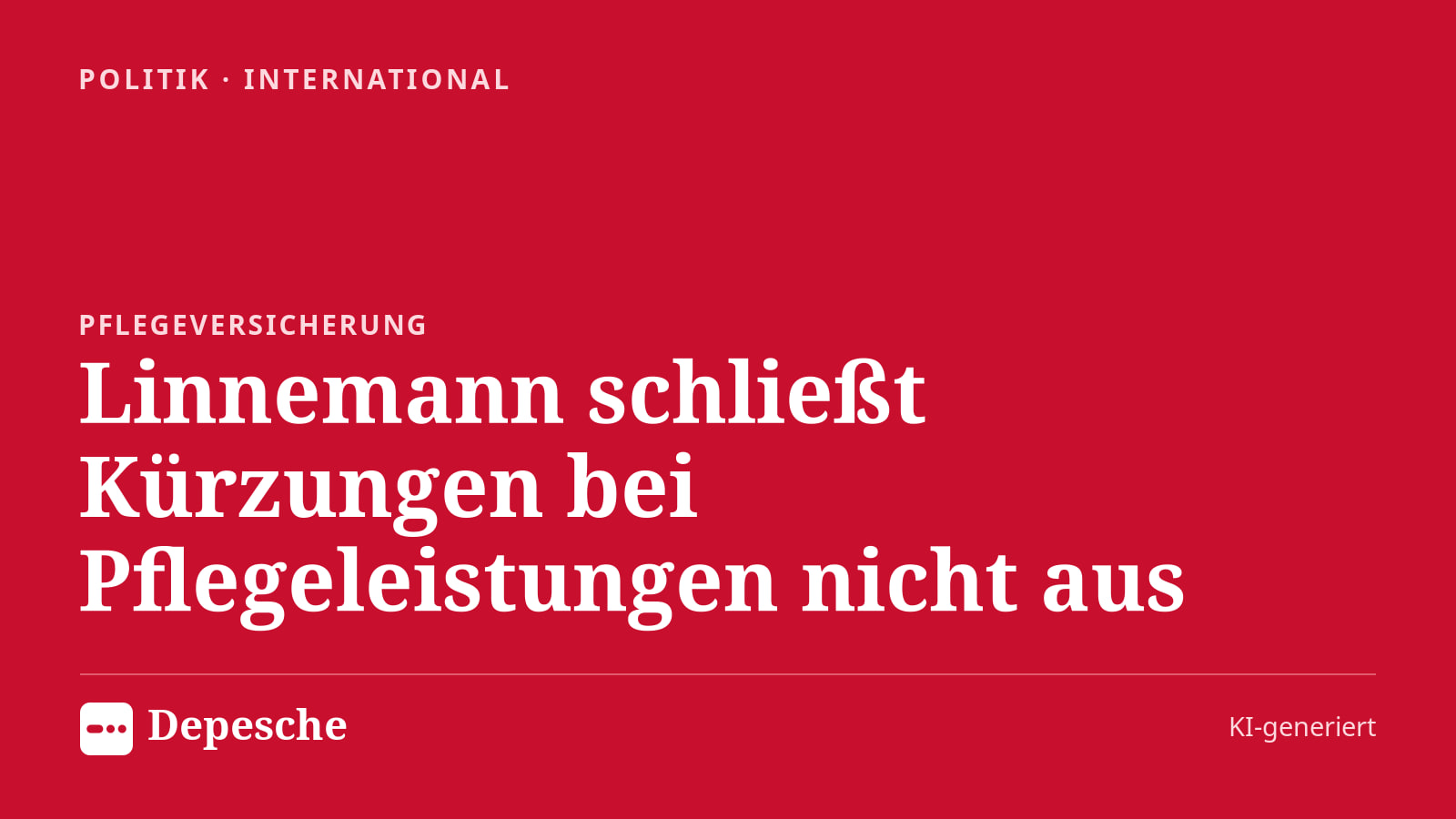 Politik: Linnemann schließt Kürzungen bei Pflegeleistungen nicht aus