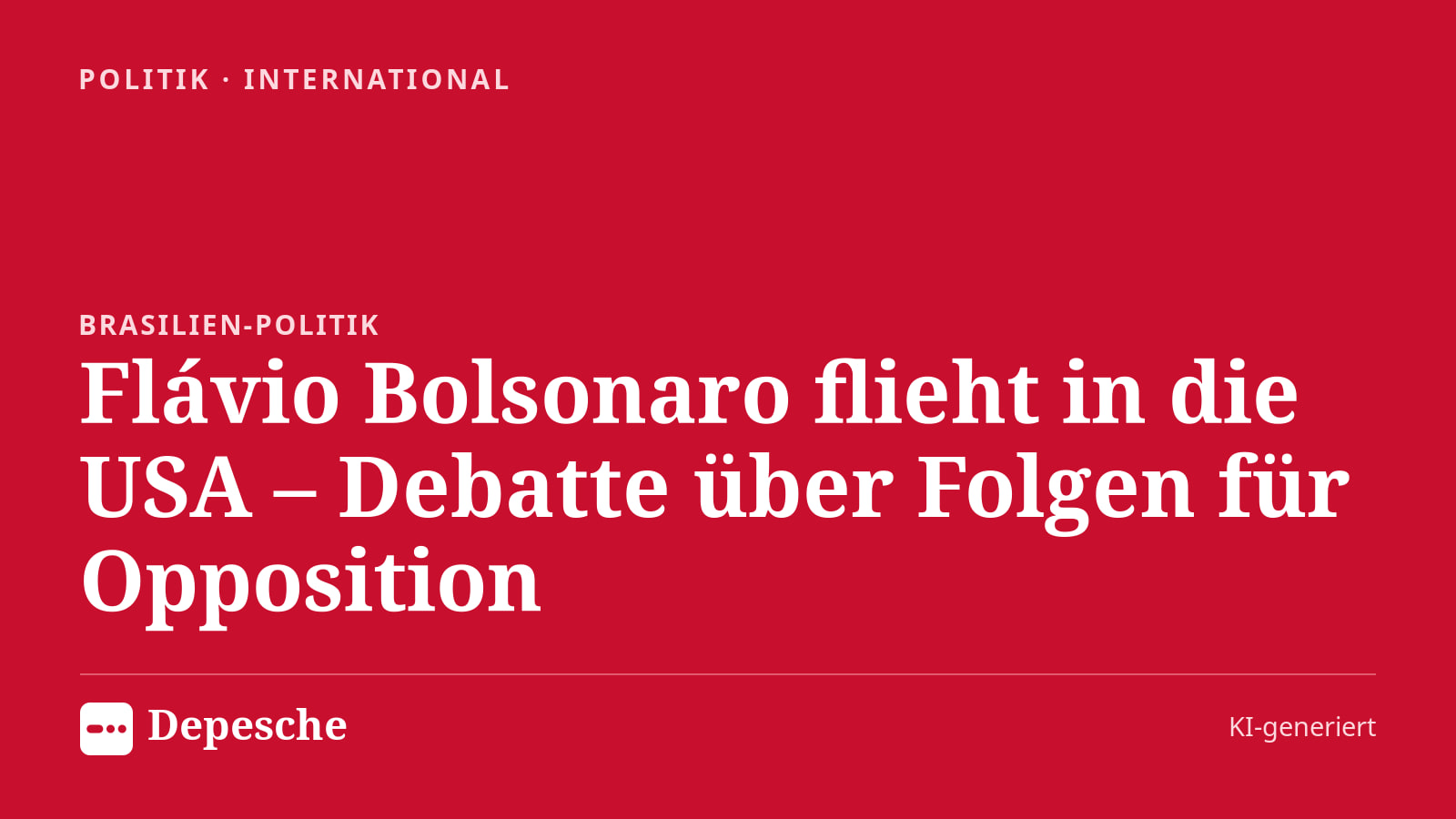 Politik: Flávio Bolsonaro flieht in die USA – Debatte über Folgen für Opposition