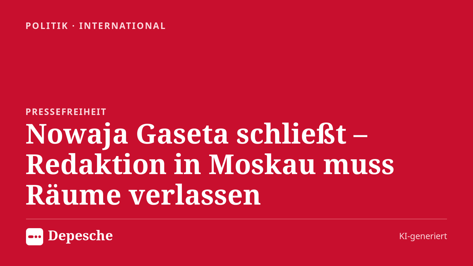 Politik: Nowaja Gaseta schließt – Redaktion in Moskau muss Räume verlassen