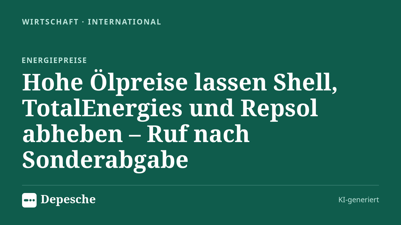Wirtschaft: Hohe Ölpreise lassen Shell, TotalEnergies und Repsol abheben – Ruf nach Sonderabgabe