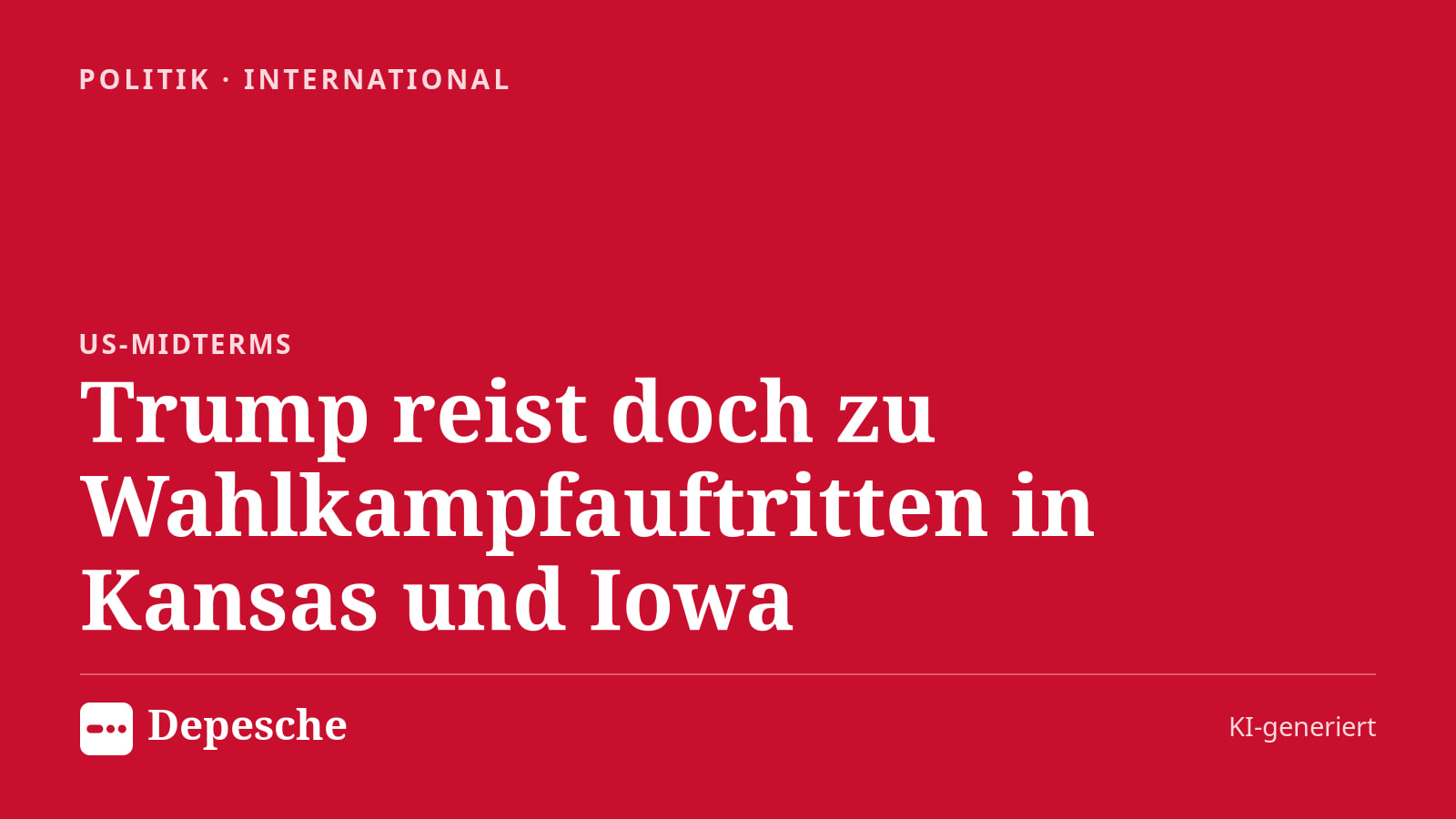 Politik: Trump reist doch zu Wahlkampfauftritten in Kansas und Iowa