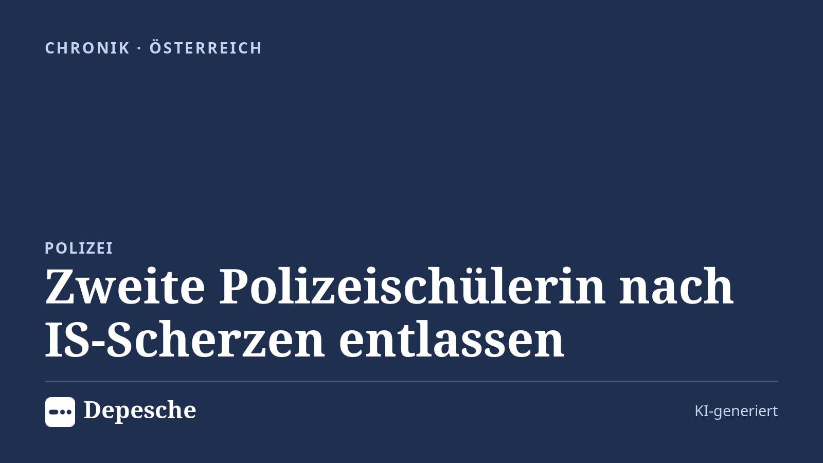Chronik: Zweite Polizeischülerin nach IS-Scherzen entlassen