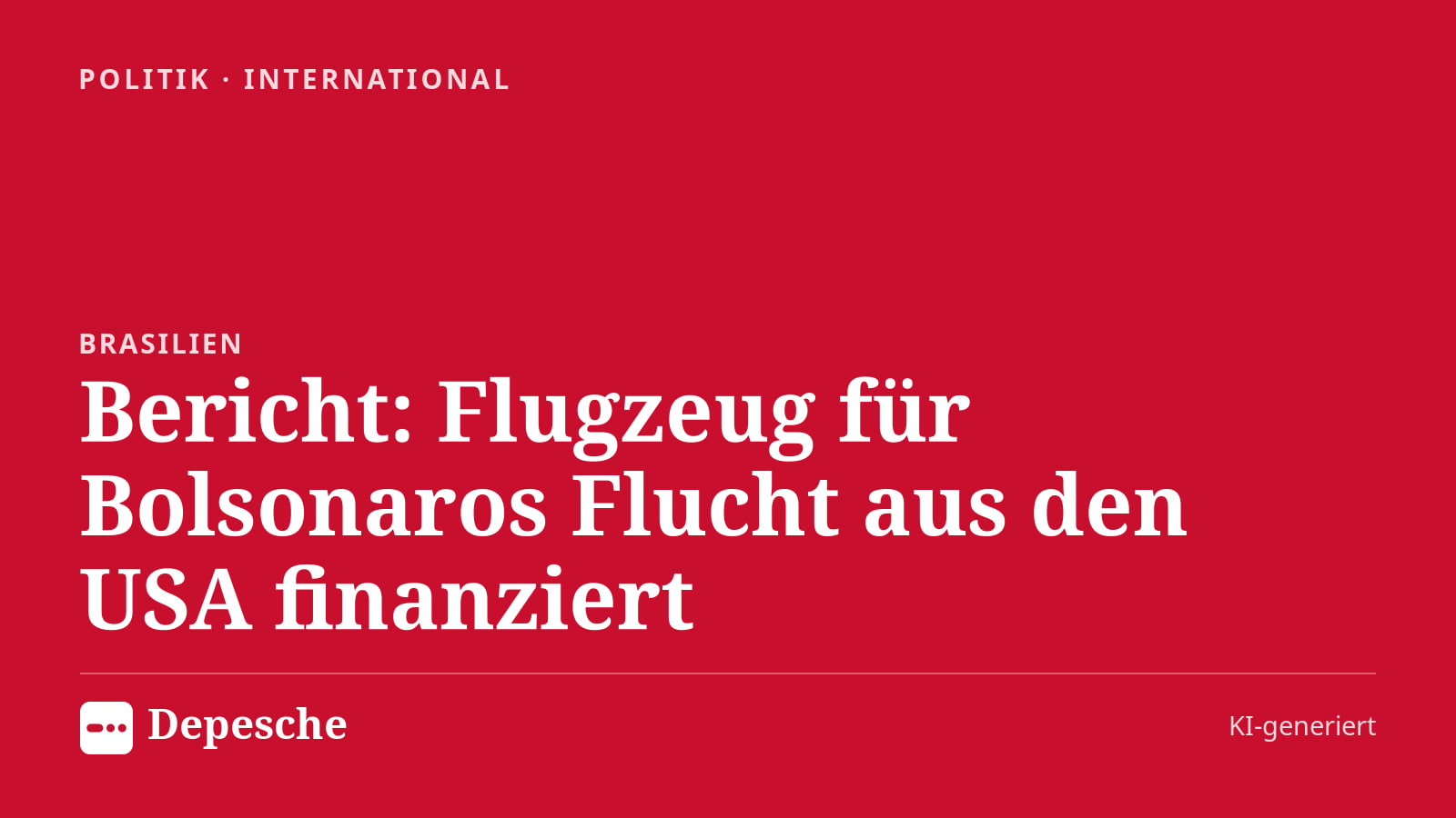 Politik: Bericht: Flugzeug für Bolsonaros Flucht aus den USA finanziert