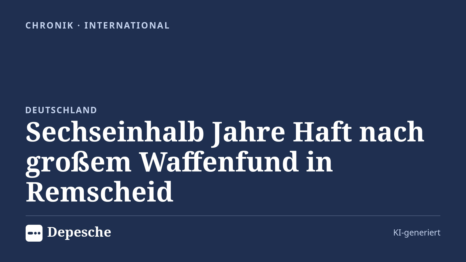 Chronik: Sechseinhalb Jahre Haft nach großem Waffenfund in Remscheid