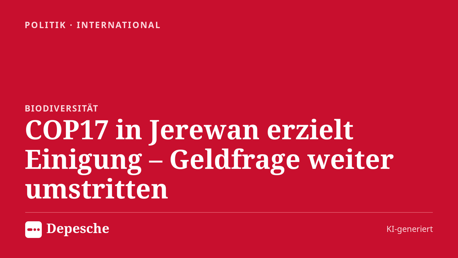 Politik: COP17 in Jerewan erzielt Einigung – Geldfrage weiter umstritten