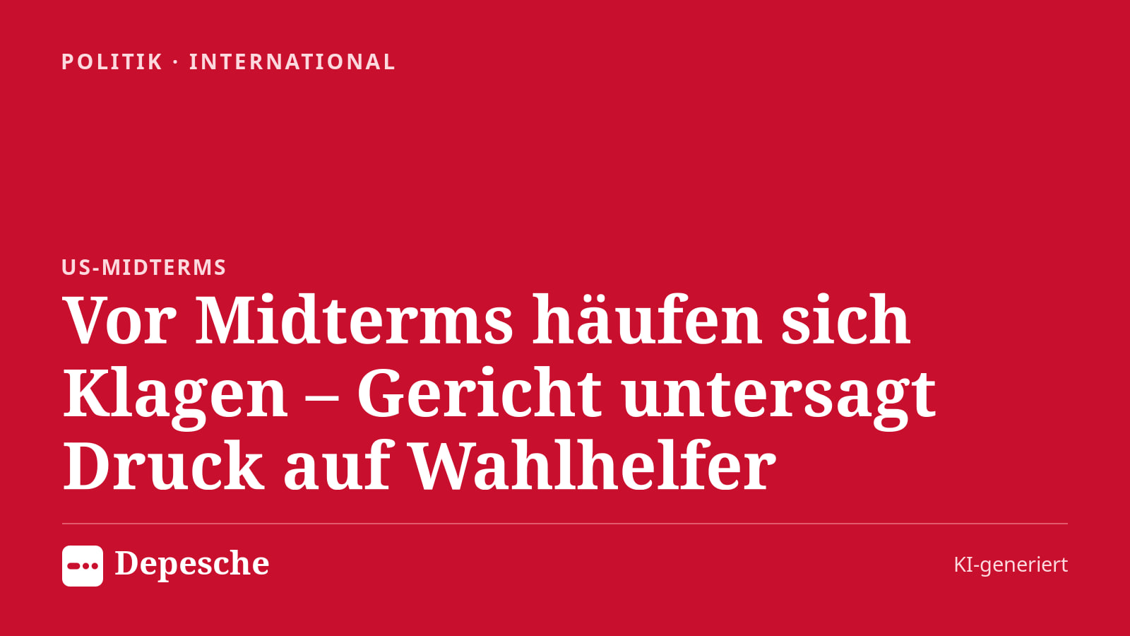 Politik: Vor Midterms häufen sich Klagen – Gericht untersagt Druck auf Wahlhelfer