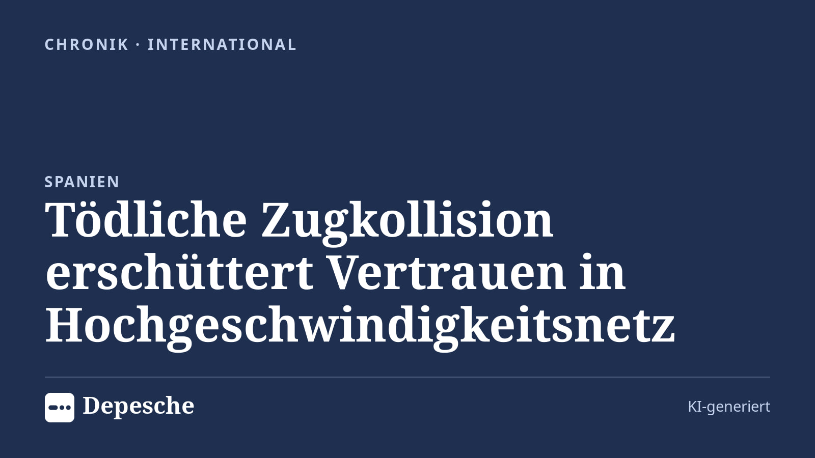 Chronik: Tödliche Zugkollision erschüttert Vertrauen in Hochgeschwindigkeitsnetz