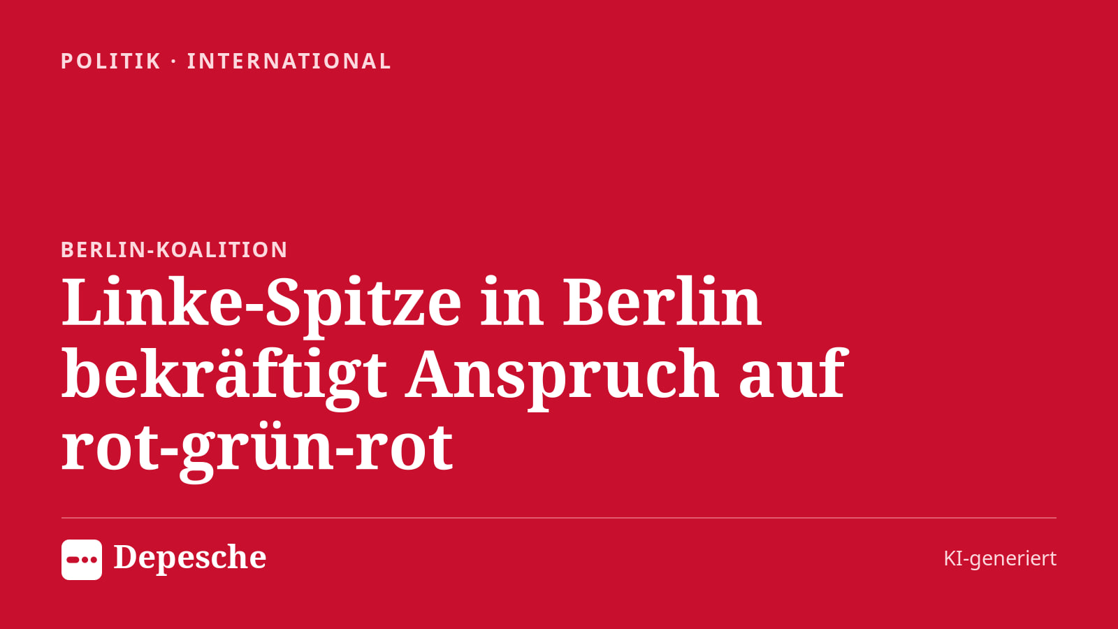Politik: Linke-Spitze in Berlin bekräftigt Anspruch auf rot‑grün‑rot