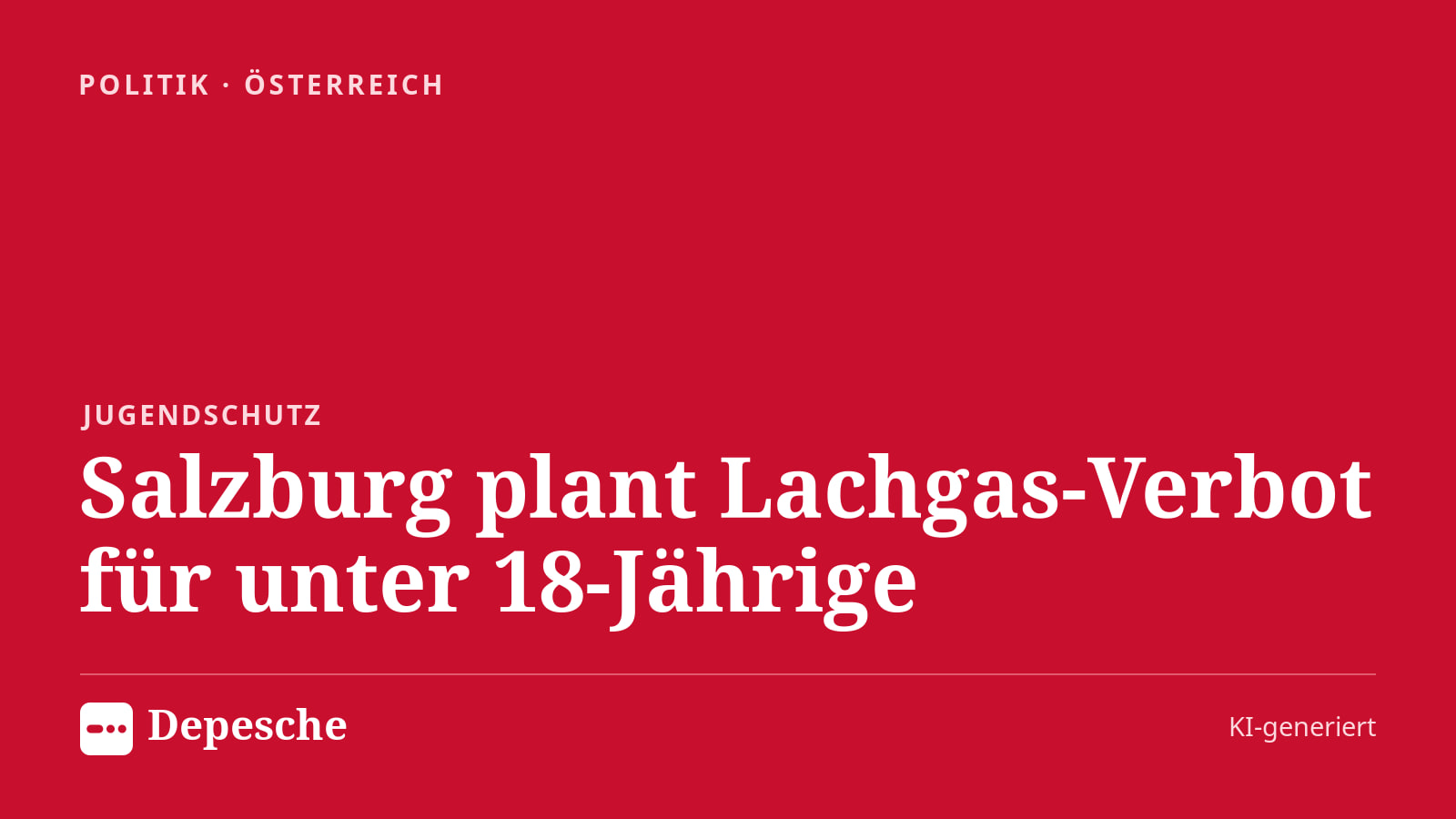 Politik: Salzburg plant Lachgas-Verbot für unter 18‑Jährige
