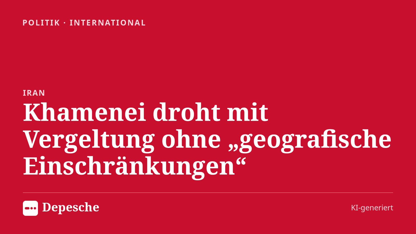 Politik: Khamenei droht mit Vergeltung ohne „geografische Einschränkungen“