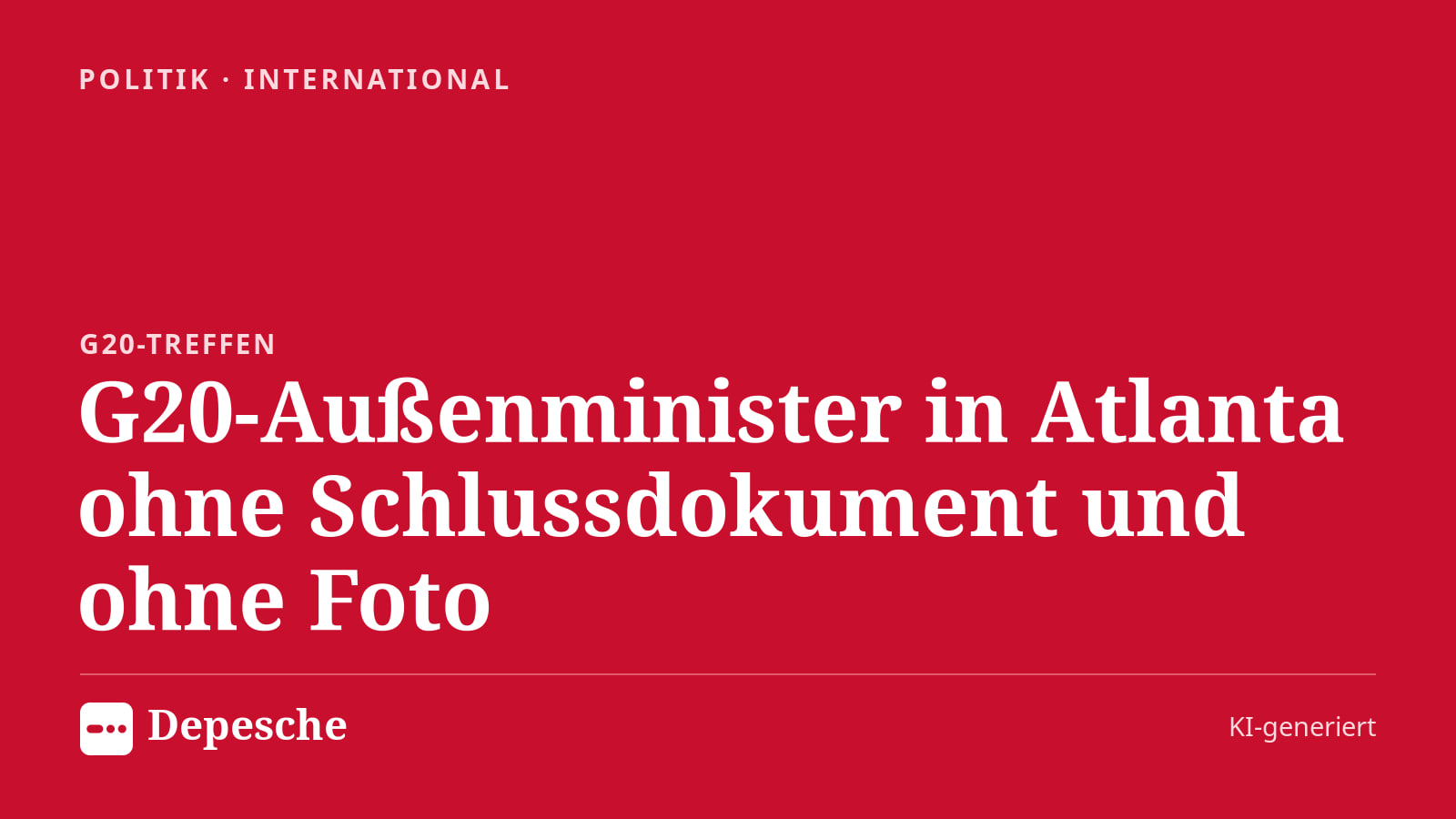 Politik: G20-Außenminister in Atlanta ohne Schlussdokument und ohne Foto