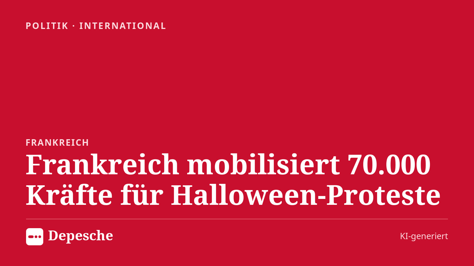 Politik: Frankreich mobilisiert 70.000 Kräfte für Halloween-Proteste