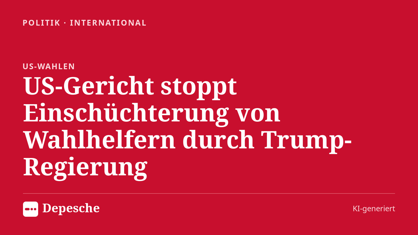 Politik: US-Gericht stoppt Einschüchterung von Wahlhelfern durch Trump-Regierung
